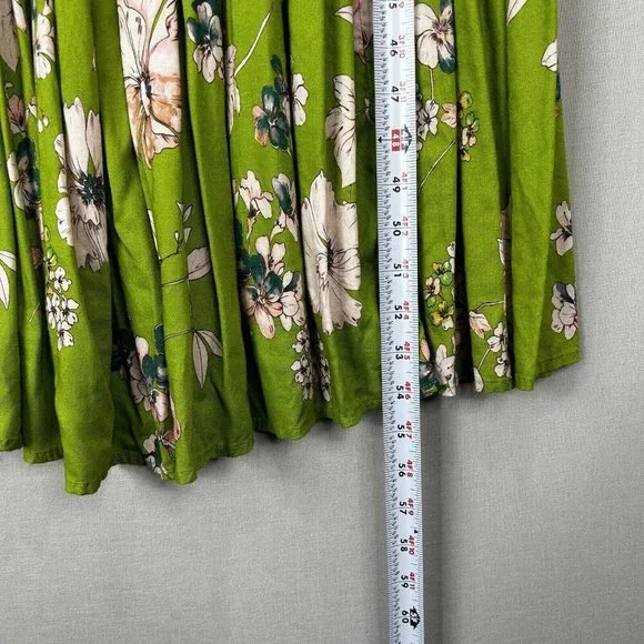 Sun Becomes Her Revolve Womens Dress 6 Green Solstice Trapeze Maxi Floral Tiered - Picture 3 of 11